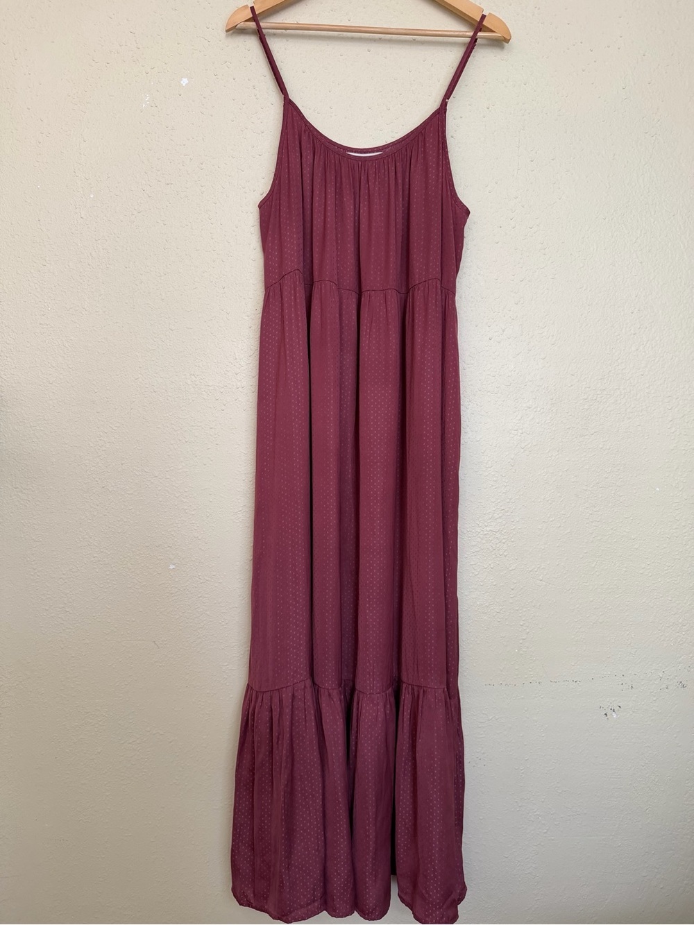 Saltwater LUXE | Cline Tank Midi Dress Mulberry Swiss Dot Maxi Dress - Size XL - Picture 2 of 5